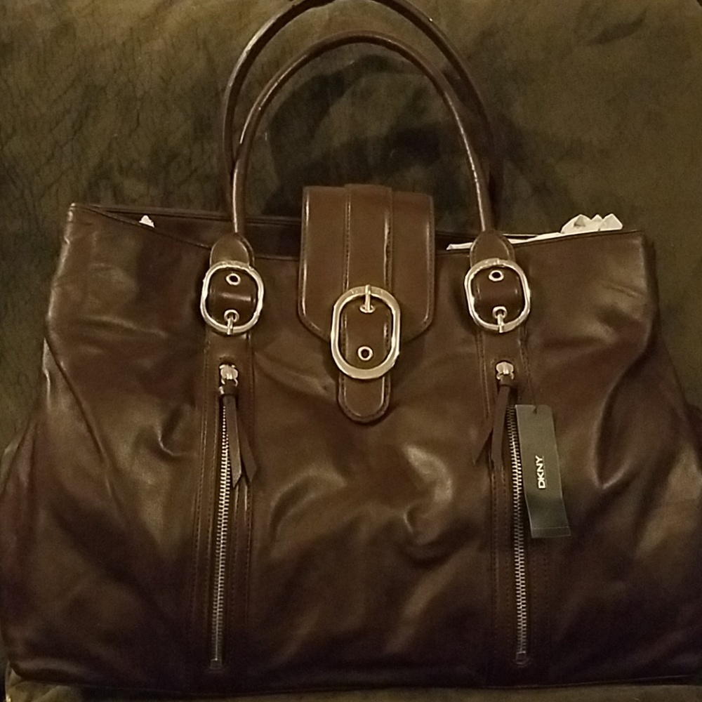 DKNY leather shoulder bag